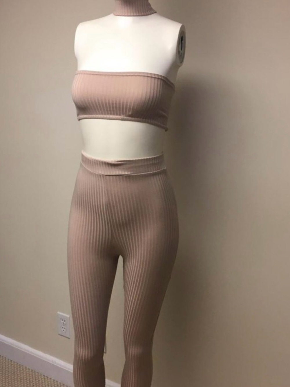 Carli Bybel X Missguided Two-Piece Set in Mauve Nude
